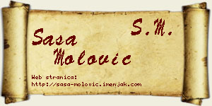 Saša Molović vizit kartica